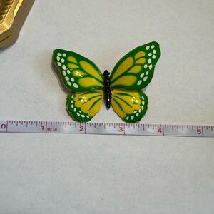 Green and Yellow Butterfly Pin Brooch